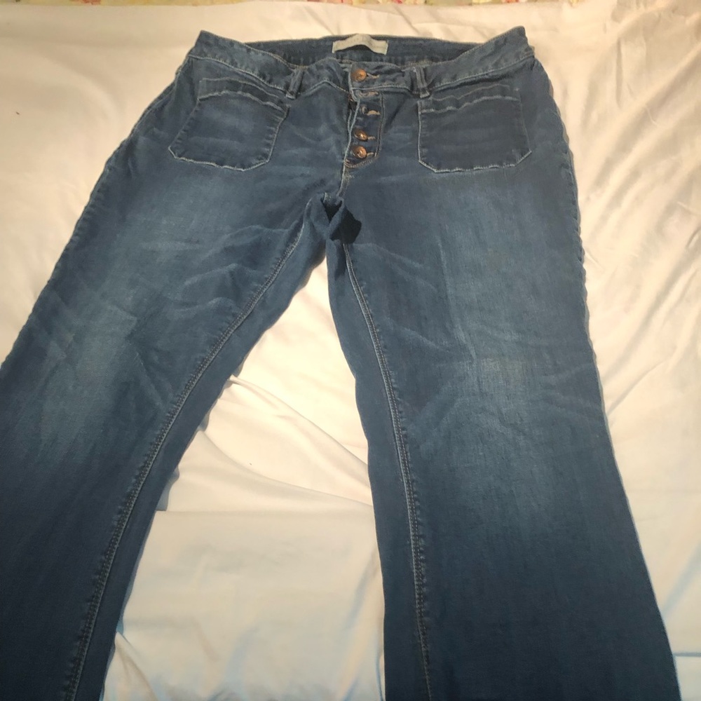 Boot flare womens button up ankle jeans size 14